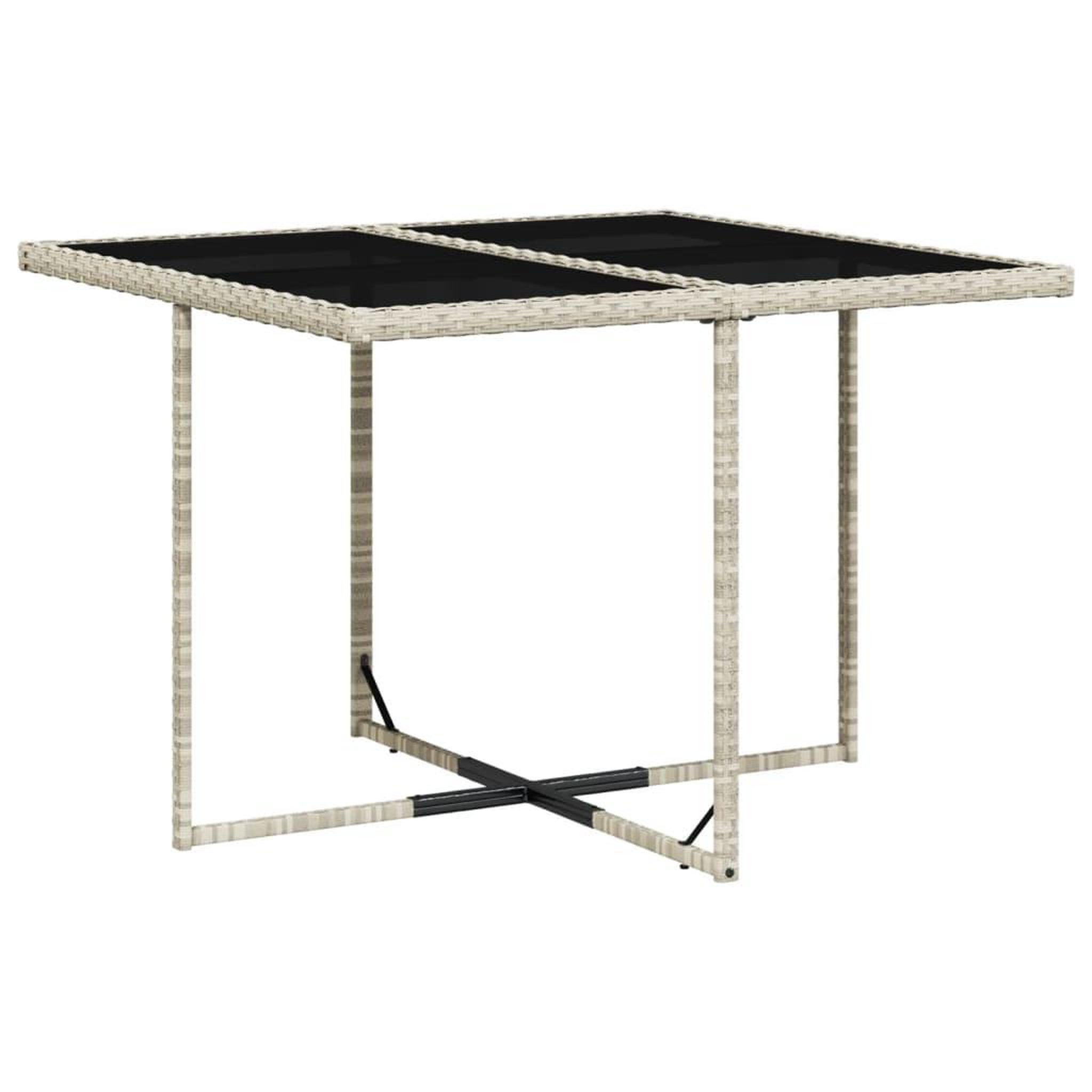Voir la diapositive 4 : VIDAXL Ensemble a manger de jardin et coussins 5 pcs gris clair rotin