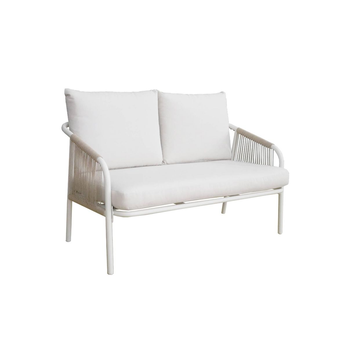 SWEEEK Salon de jardin FIORA en acier, 4 personnes