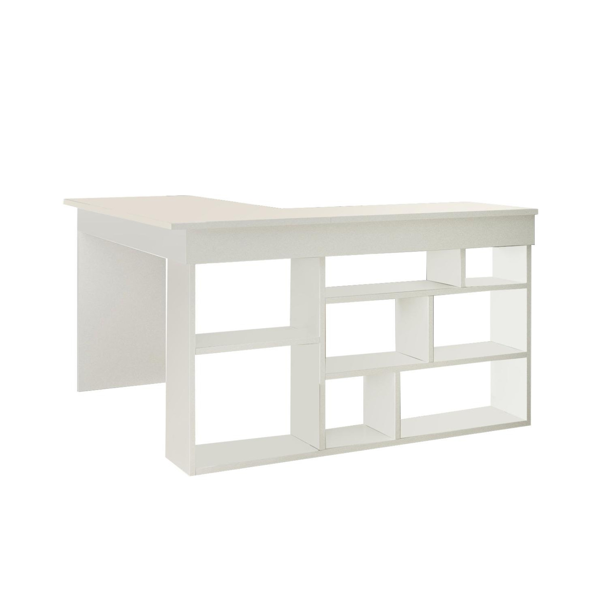 CONCEPT USINE Bureau d'angle 120x130cm avec rangements blanc JUKE