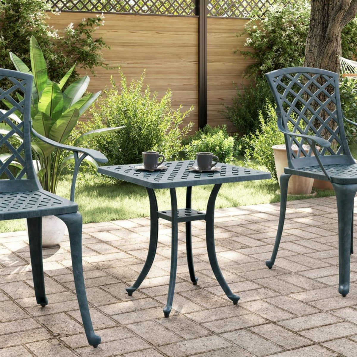 VIDAXL Table de jardin vert 53x53x53 cm aluminium coule
