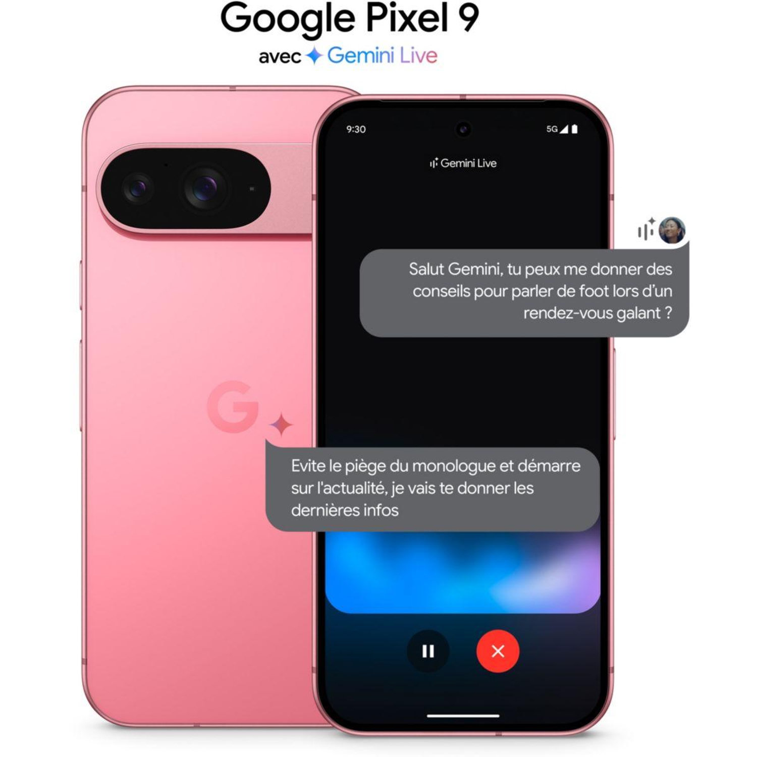 Google Pixel 9 256 Go Rose - vue 2