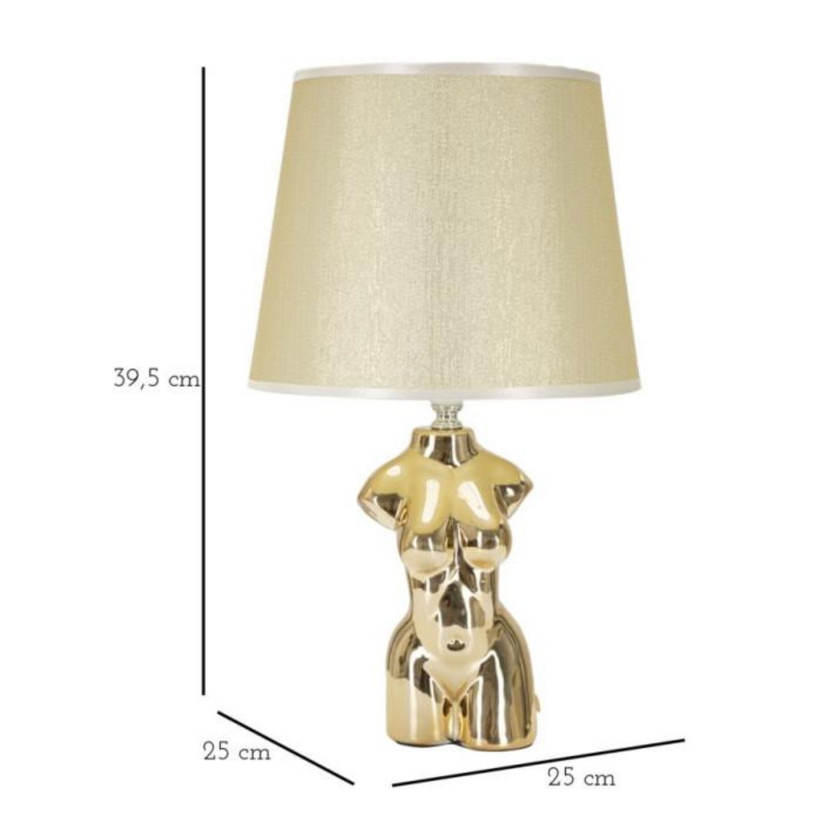 Paris Prix Lampe à Poser en Céramique  Woman  42cm Or