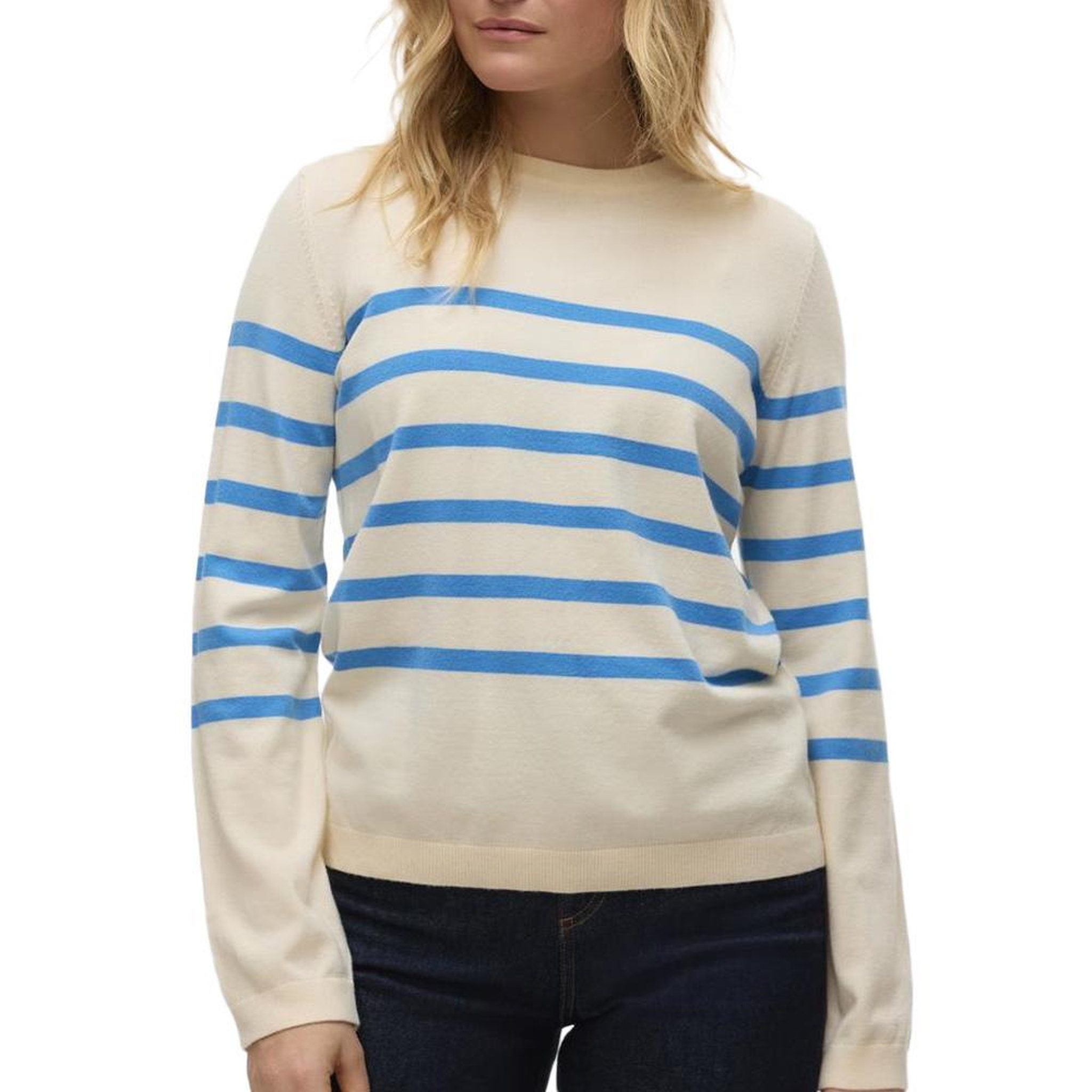 Voir la diapositive 1 : Vero Moda Pull Ecru/Bleu Femme Vero Moda Saba