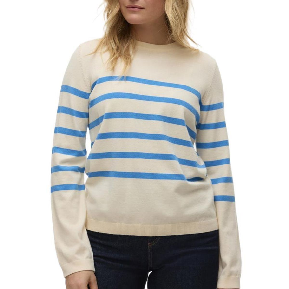 Vero Moda Pull Ecru/Bleu Femme Vero Moda  aba