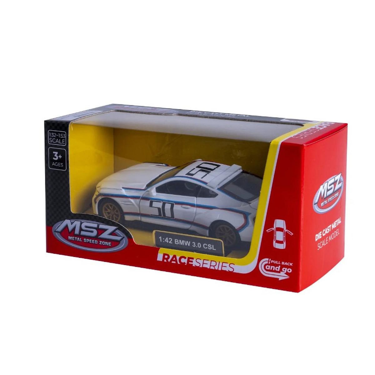 Jamara BMW 3.0 CSL miniature 1:42 blanche