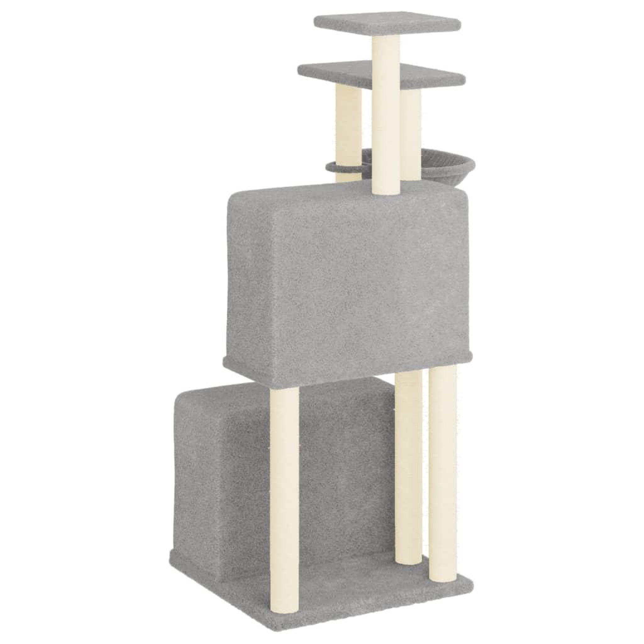 Voir la diapositive 5 : VIDAXL Arbre a chat avec griffoirs en sisal gris clair 122 cm
