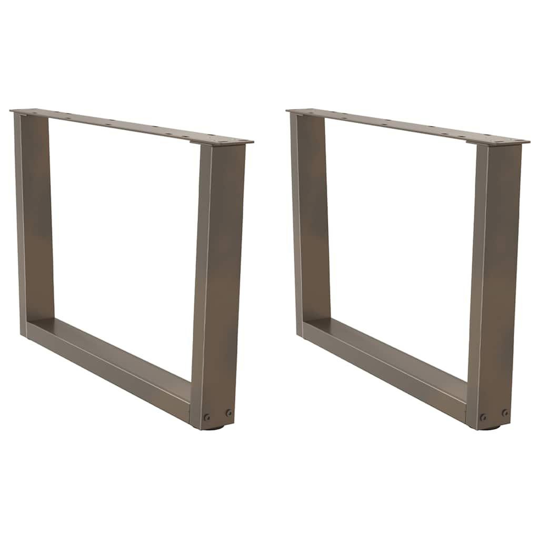 VIDAXL Pieds de table a manger en forme de V 2 pcs acier naturel acier