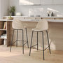 Voir la diapositive 2 : Rendez vous déco Lot de 2 chaises pour îlot central 65.5 cm en tissu bouclette beige-Henrik