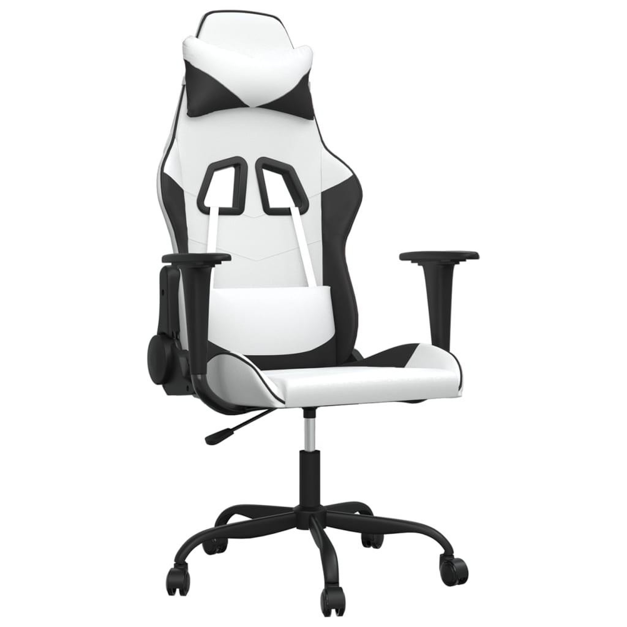 Voir la diapositive 2 : VIDAXL Chaise de jeu Blanc et noir Similicuir