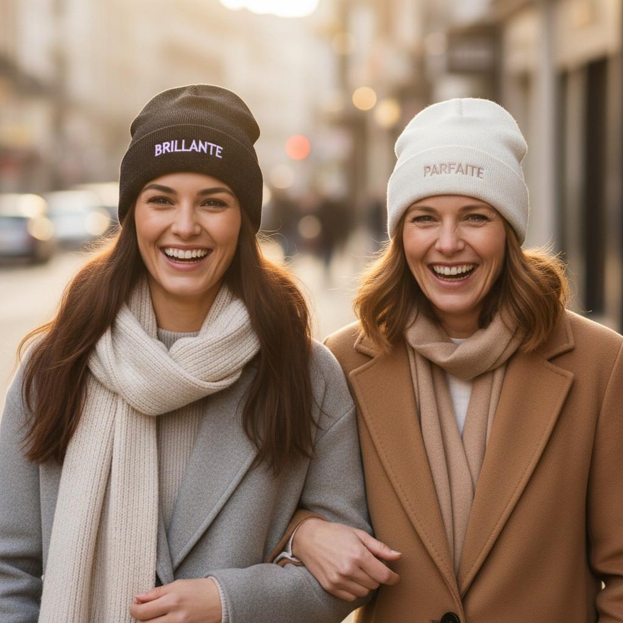 Voir la diapositive 6 : OZABI OZABI Bonnets Femme Fil Lurex Pailleté Message Brodé - Pack de 2 (Lot)
