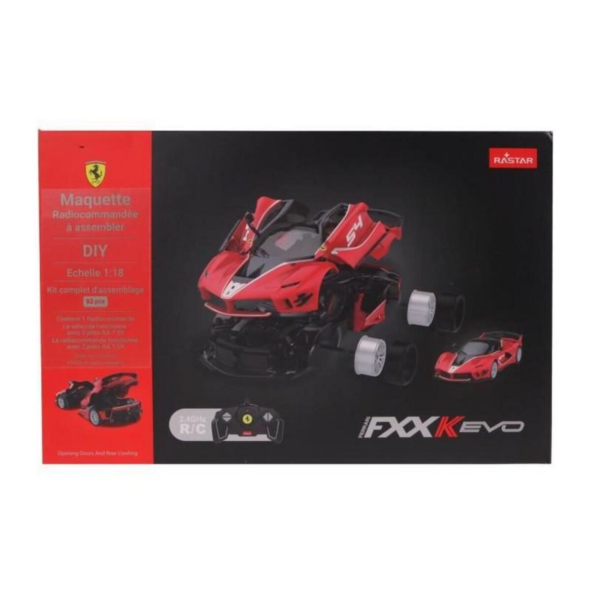 MGM Kit Montage Ferrari FXX K Evo - TURBO CHALLENGE - Voiture Télécommandée - Rouge - 1/18