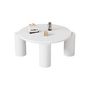 Voir la diapositive 1 : MERAX Table basse ronde blanc - 70x70 cm mdf