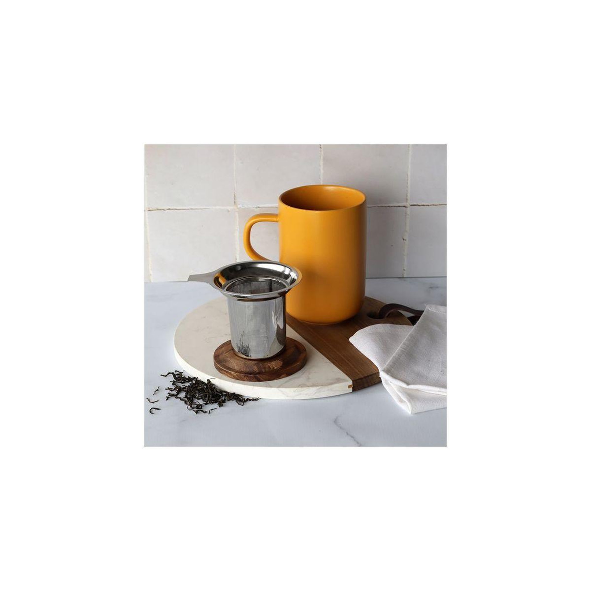 Voir la diapositive 3 : OGO LIVING Théière Tisanière Juliet jaune en grès 475 ml