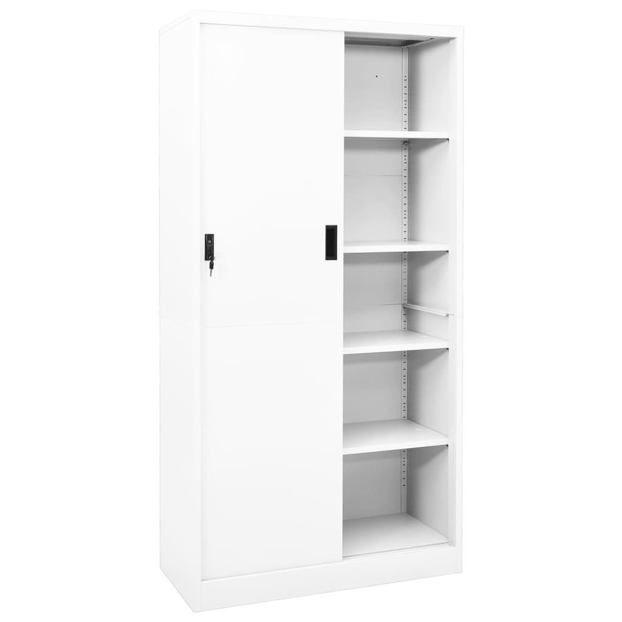Voir la diapositive 2 : VIDAXL Armoire de bureau et porte coulissante Blanc 90x40x180 cm Acier