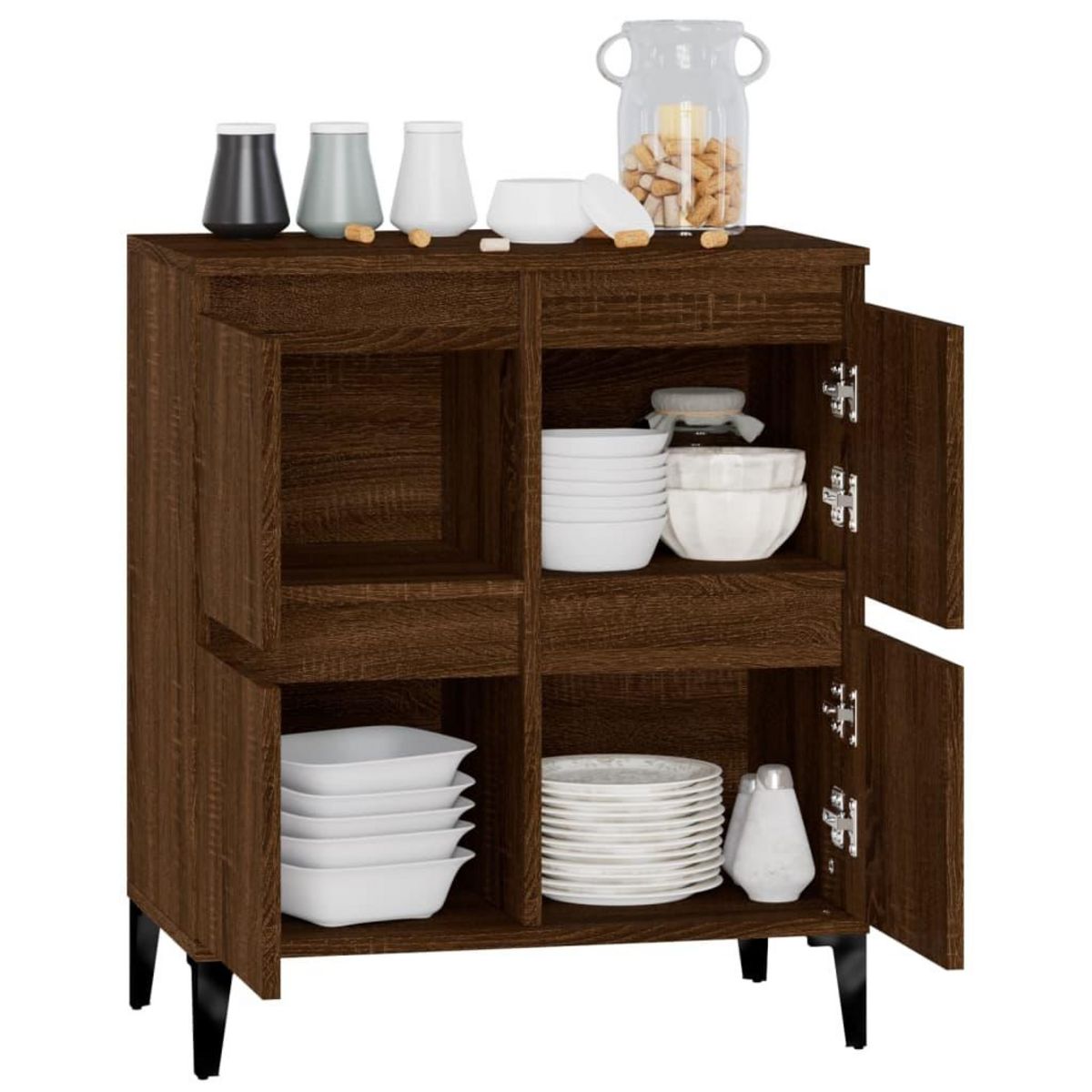 VIDAXL Buffet Chene marron 60x35x70 cm Bois d&apos;ingenierie