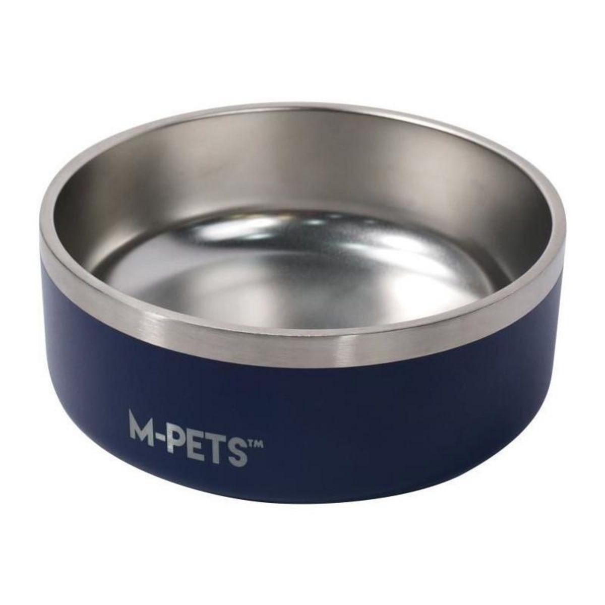 M PETS Gamelle - M PETS - ESKIMO - Double paroi 1.25 L - Noir - Acier inoxydable, antidérapant, inodore, antirouille, lavable