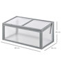 Voir la diapositive 3 : OUTSUNNY Mini serre de jardin serre à tomates dim. 90L x 46l x 40H cm toit ouvrable panneaux de polycarbonate bois sapin pré-huilé gris
