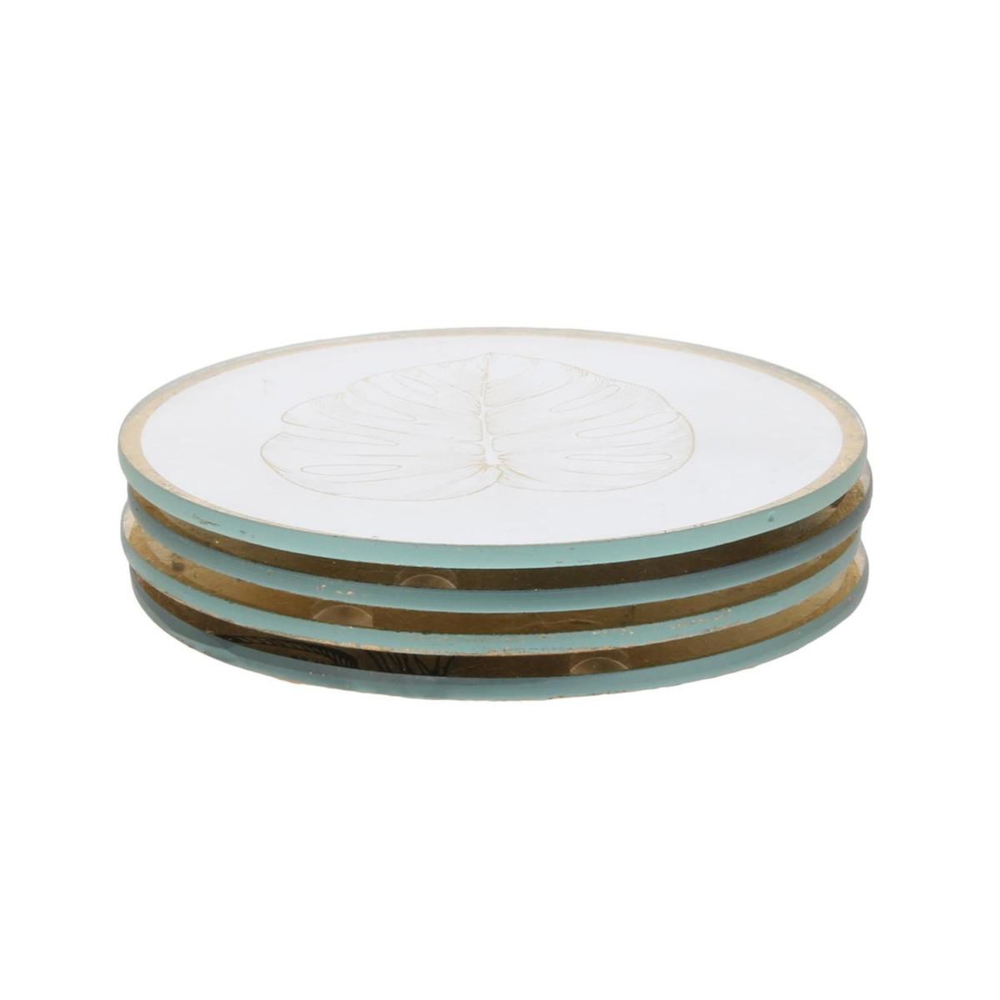 Voir la diapositive 6 : The Home Deco Factory Lot de 4 dessous de verre  natural wild  10cm or