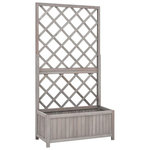 VIDAXL Jardiniere a treillis de jardin Gris 70x30x135 cm Bois de sapin