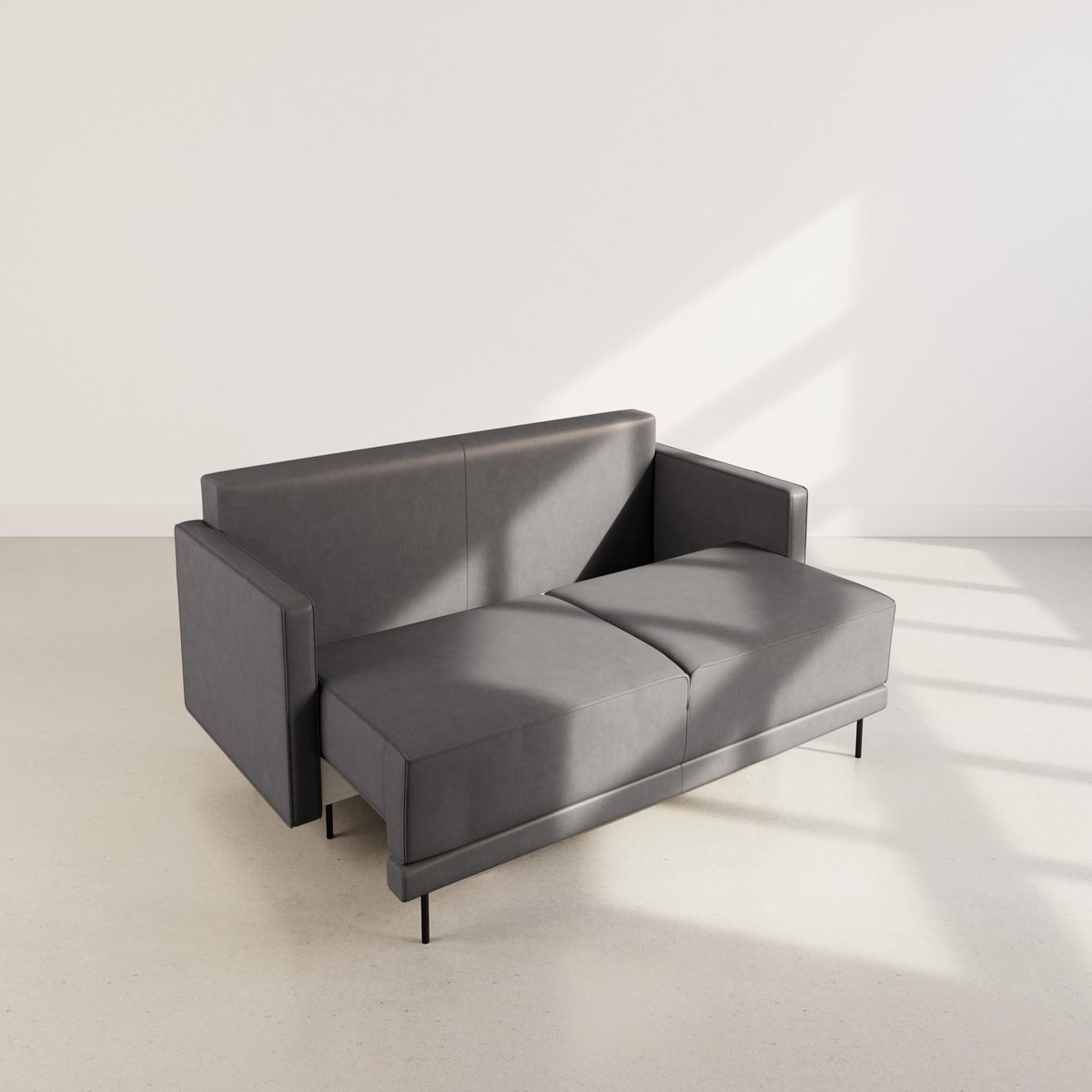 LISA DESIGN Charlie - canapé droit 3 places convertible avec coffre en simili