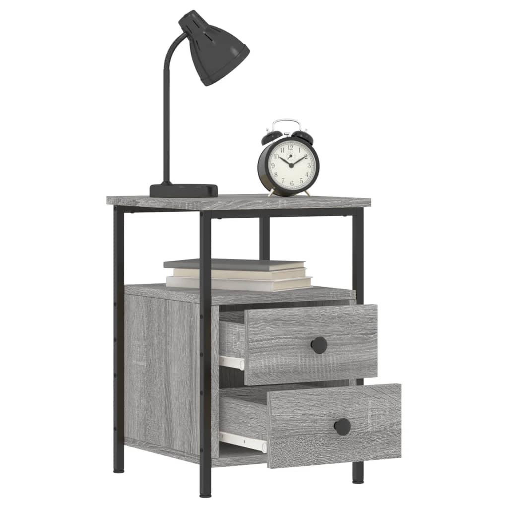 Voir la diapositive 4 : VIDAXL Table de chevet sonoma gris 34x35,5x50 cm bois d'ingenierie