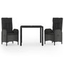 Voir la diapositive 2 : VIDAXL Ensemble a manger de jardin avec coussins 3 pcs Noir