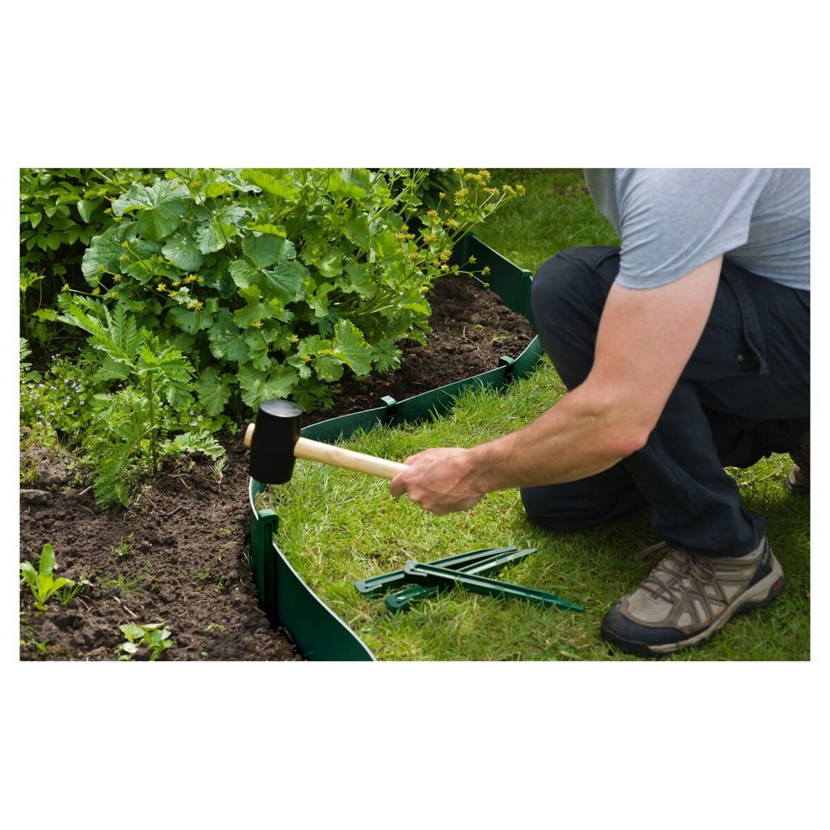 Nature Ancres pour bordure de jardin - PP, vert x10