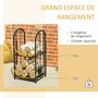 Voir la diapositive 4 : OUTSUNNY Serviteur de cheminée - porte bûches - range bûches multi-accessoires 2 étagères métal noir