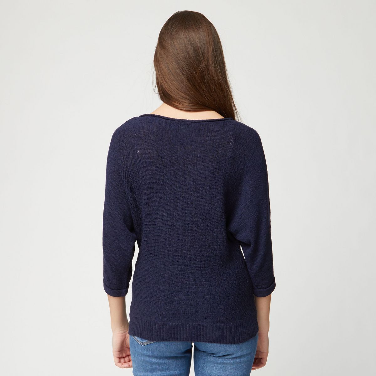 IN EXTENSO Pull évasé manches 3/4 marine femme