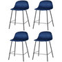 Voir la diapositive 1 : TOILINUX Lot de 4 Tabourets de bar design velours Ima