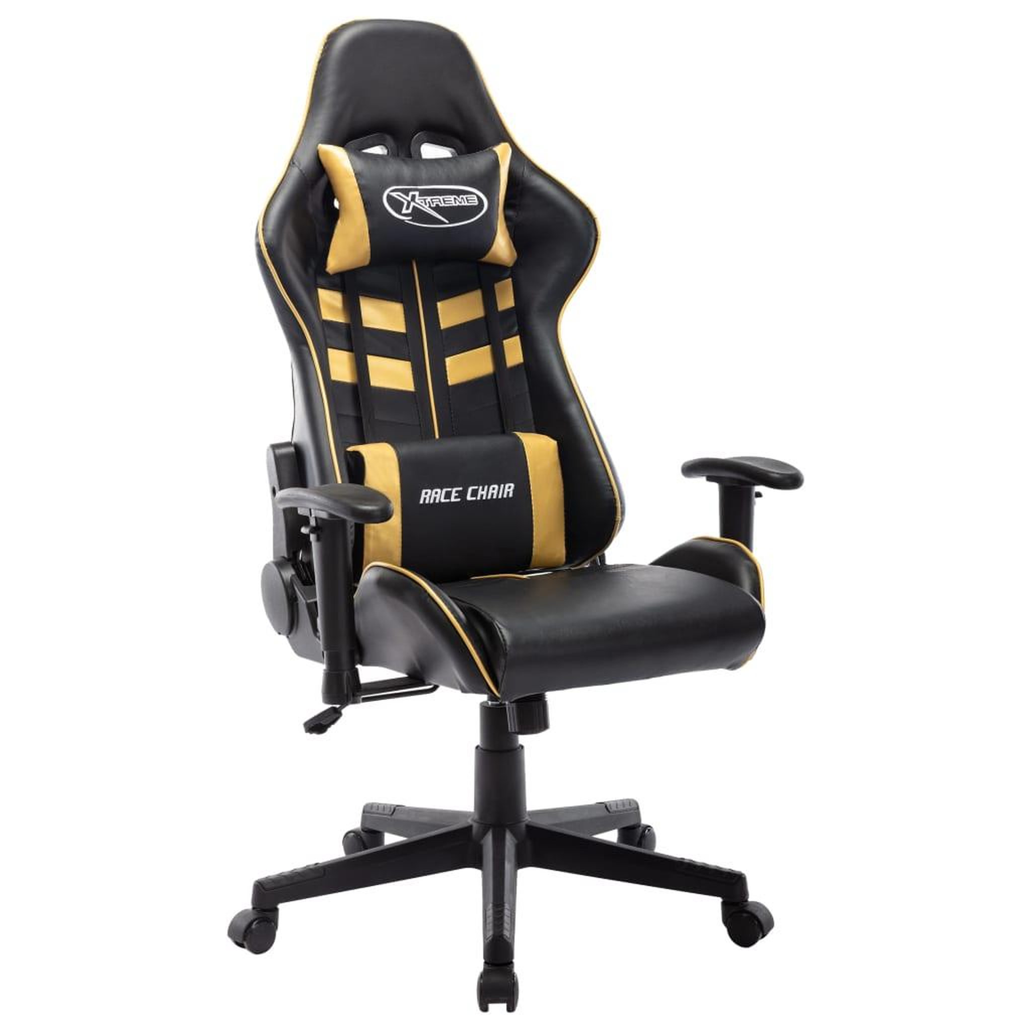 VIDAXL Chaise de jeu Noir et dore Cuir artificiel