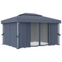 Voir la diapositive 2 : VIDAXL Tonnelle avec rideau 4x3 m Anthracite Aluminium