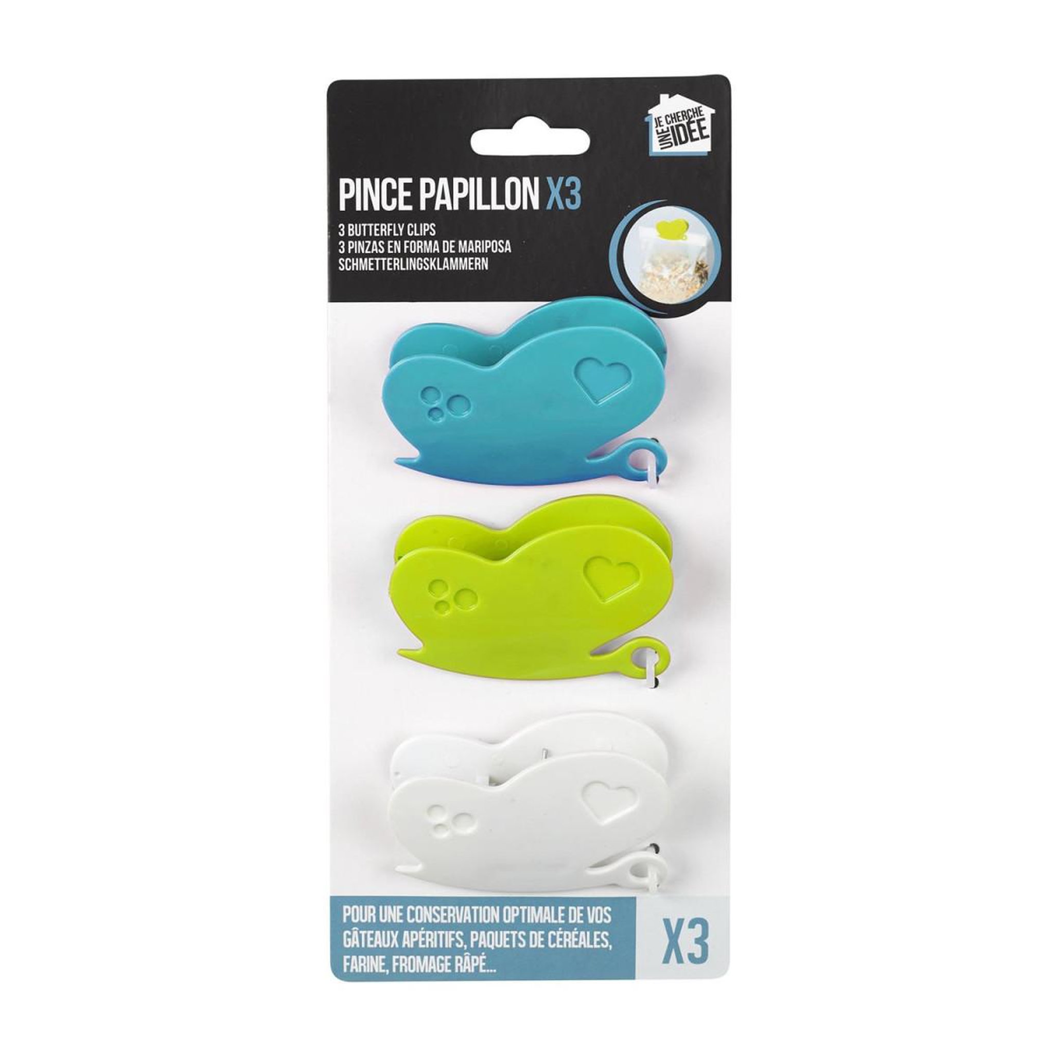 Voir la diapositive 3 : Je cherche une idee Lot de 3 pinces  papillon  6cm multicolore