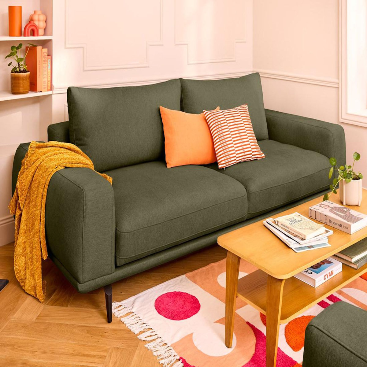 LISA DESIGN Vicence - canapé droit 3 places convertible en tissu