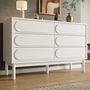 Voir la diapositive 5 : MERAX Commode 6 tiroir(s) 0 niche(s) coloris blanc largeur 120 cm mdf