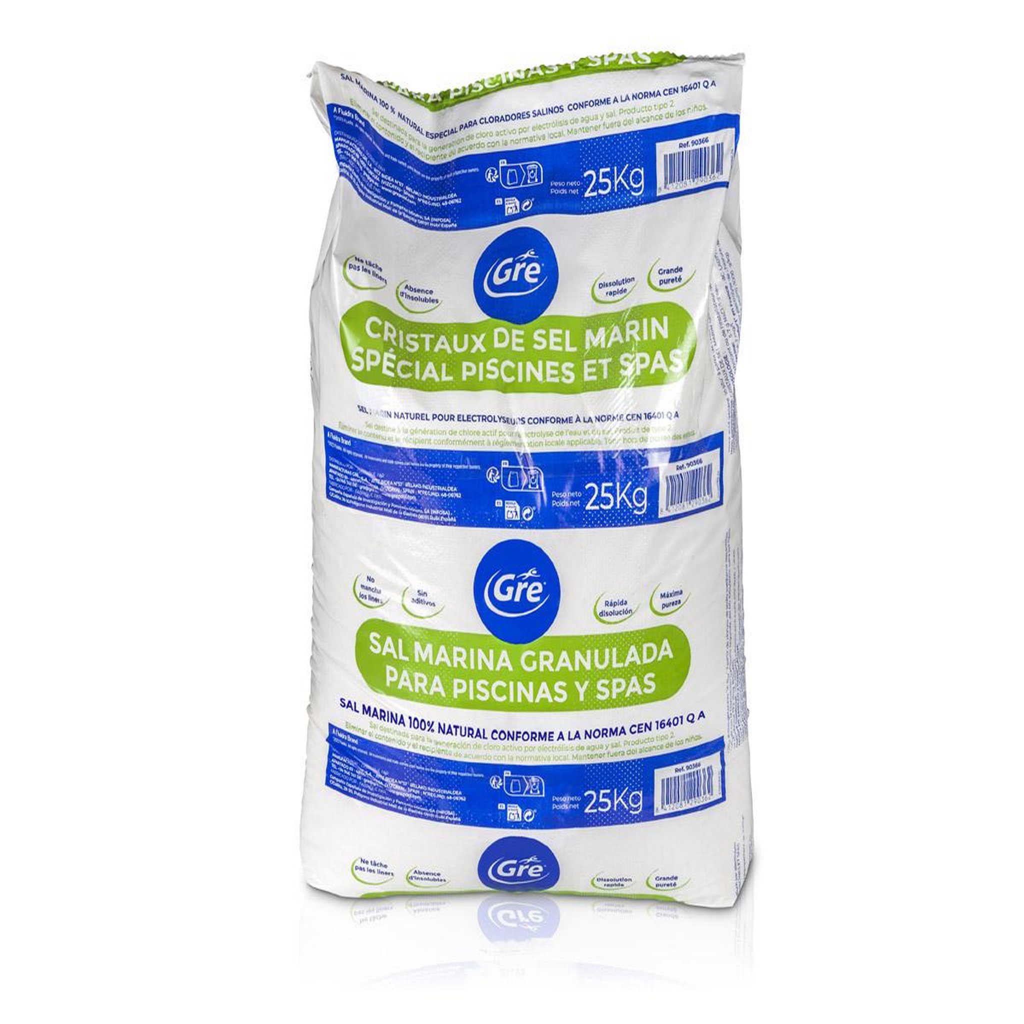 GRE Lot de 2 sacs de sel de piscine granulé 25 kg - gré
