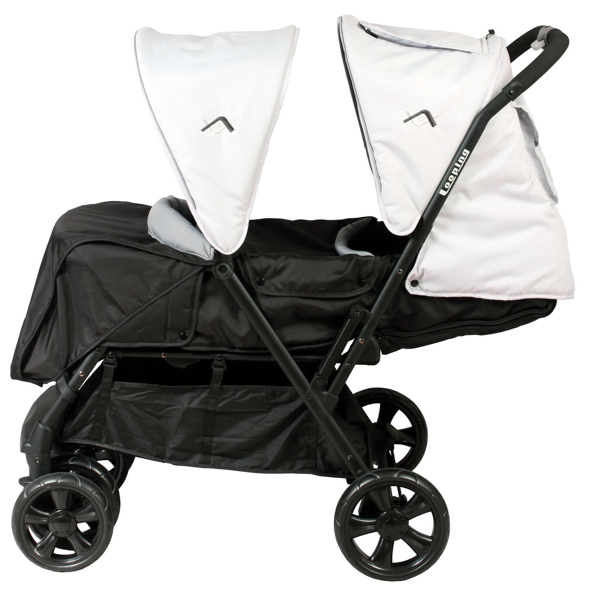 LOOPING Looping Poussette Double Jumeaux | Habillage Pluie | Black Emotion