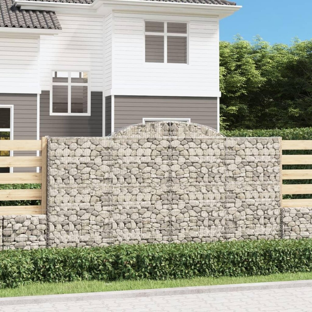 VIDAXL Paniers a gabions arques 15 pcs 300x50x160/180 cm fer galvanise