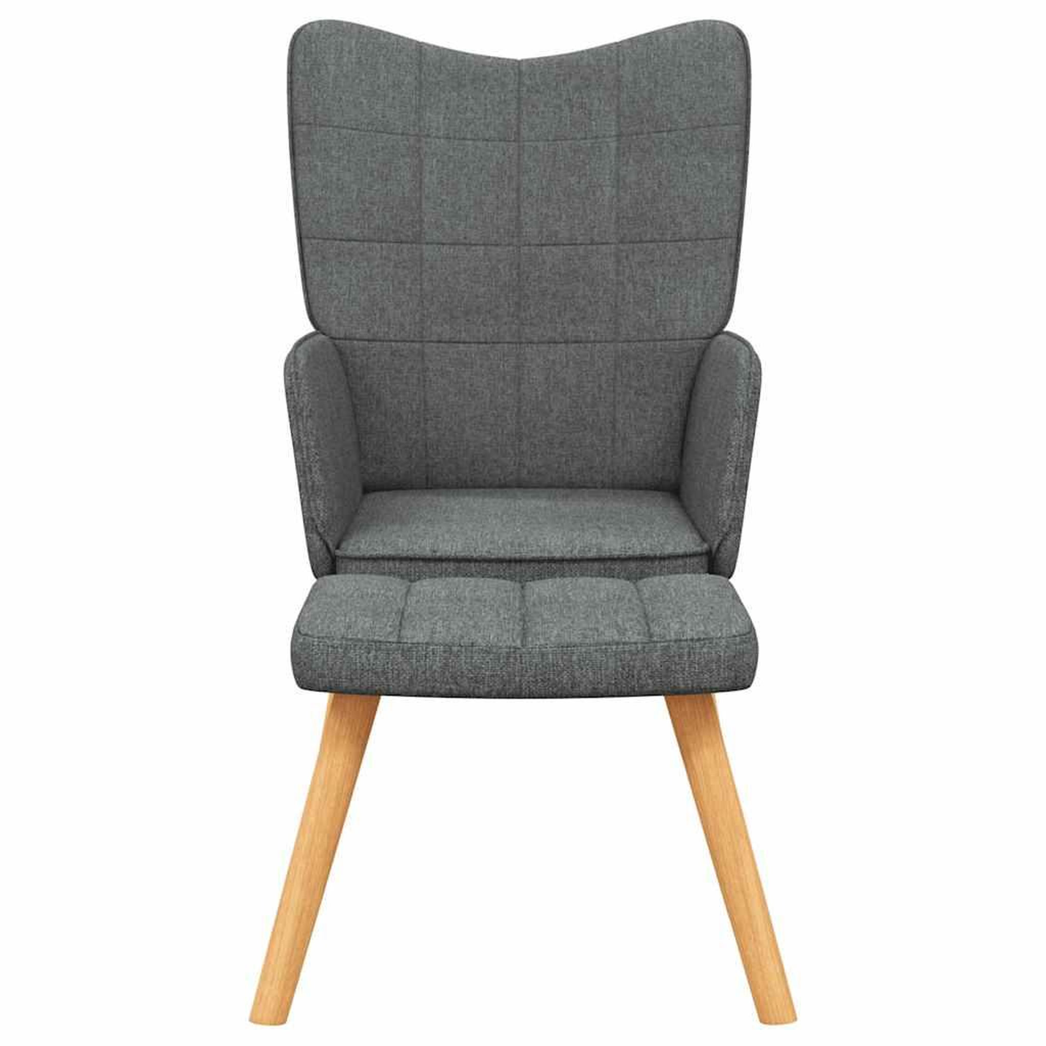Voir la diapositive 3 : VIDAXL Chaise de relaxation avec tabouret Gris fonce Tissu