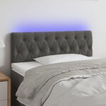 VIDAXL Tete de lit a LED Gris fonce 100x7x78/88 cm Velours