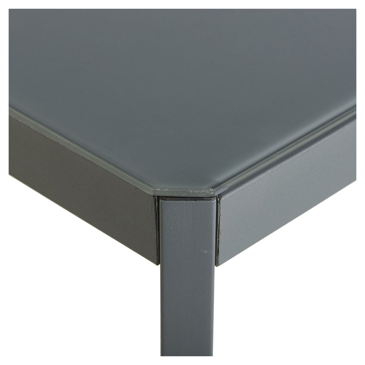 GARDENSTAR Table de jardin en acier et verre gris anthracite
