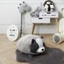 Voir la diapositive 3 : Paris Prix Peluche Coussin Enfant  Chien  30cm Gris & Blanc