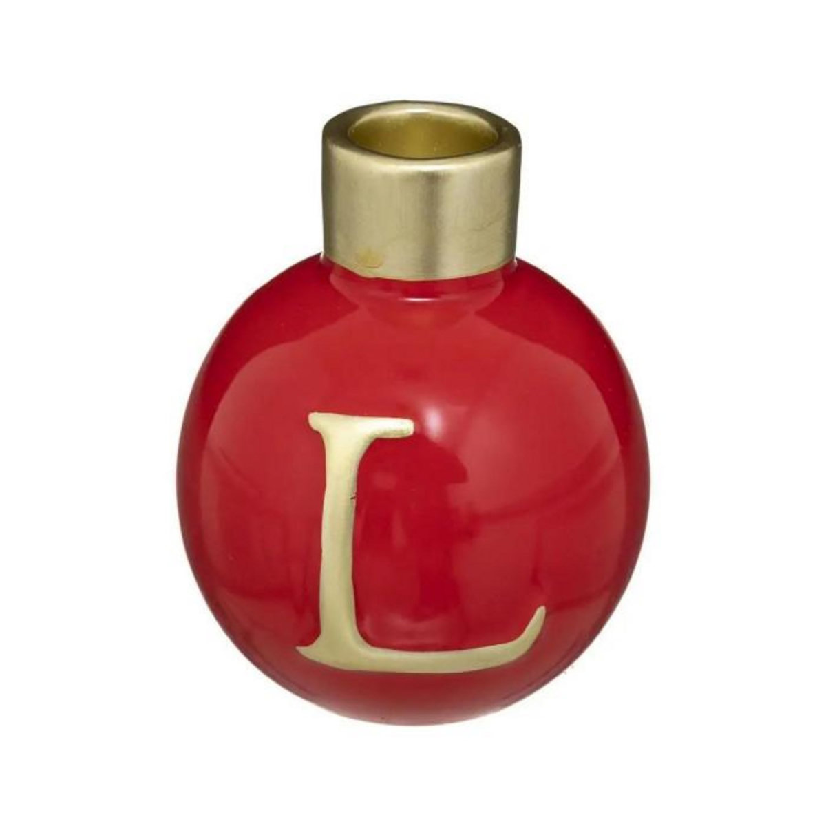 ATMOSPHERA Lot de 4 Photophores Boules  Soir de Noël  10cm Rouge