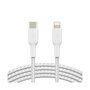 Belkin Câble Lightning vers USB-C 1m blanc tresse