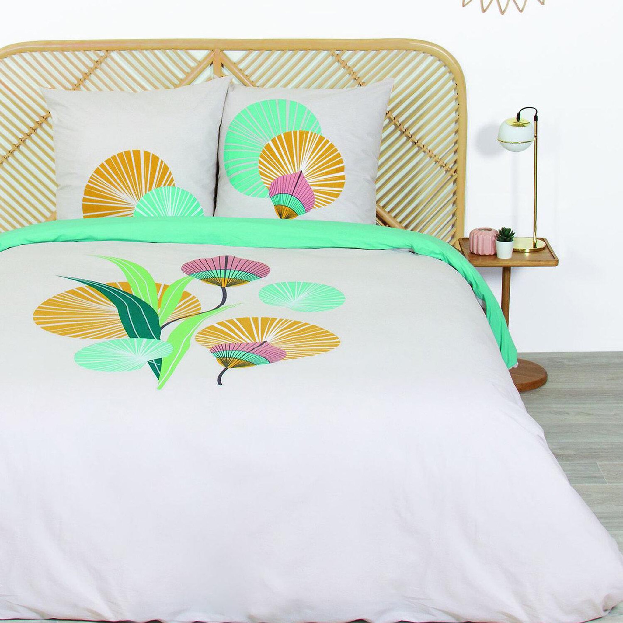 Voir la diapositive 3 : Home collection Parure housse de couette coton 57fils/cm-gana