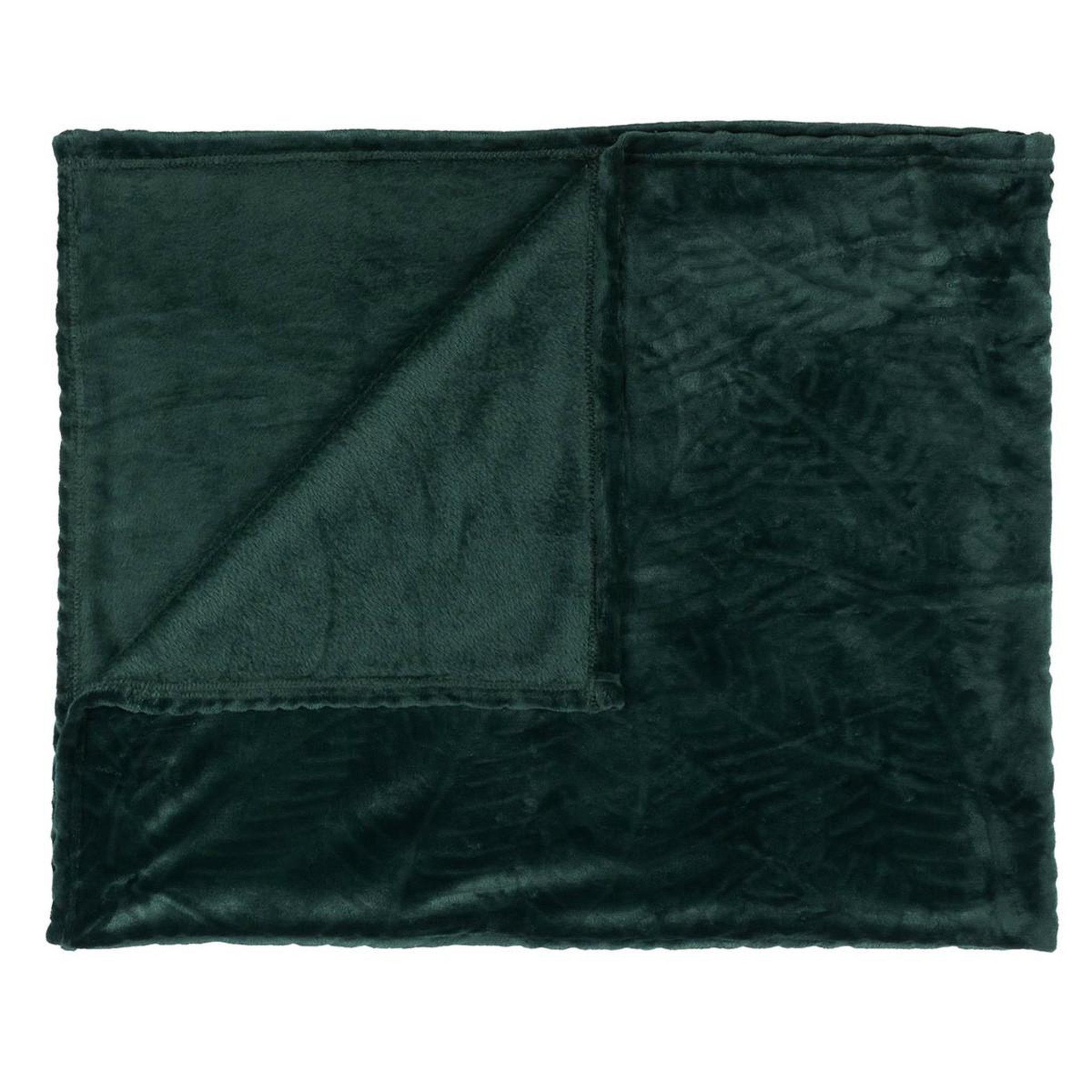 The Home Deco Factory Plaid flanelle embosse  roméo  120x150cm vert sapin