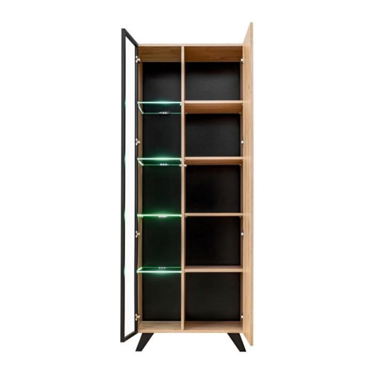Paris Prix Vitrine Led Design  Liam  70cm Naturel & Noir