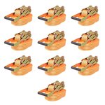 VIDAXL Sangle d'arrimage a cliquet 10 pcs 2 tonnes 8 m x 50 mm Orange