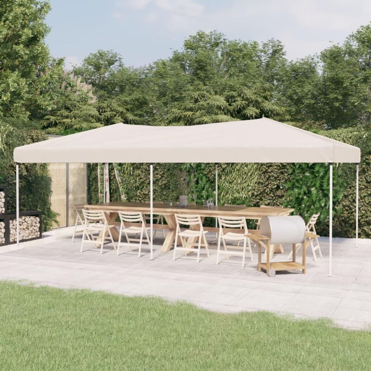 VIDAXL Tente de reception pliable Creme 3x6 m