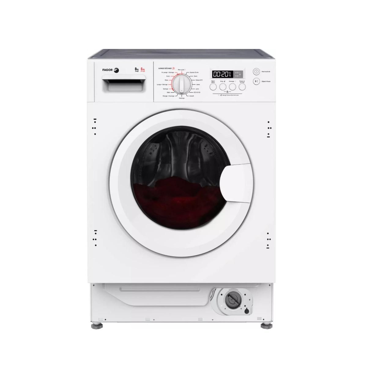 Fagor Lave-linge séchant intégrable 8/6kg 1400 tours/min - FLSI8614BW